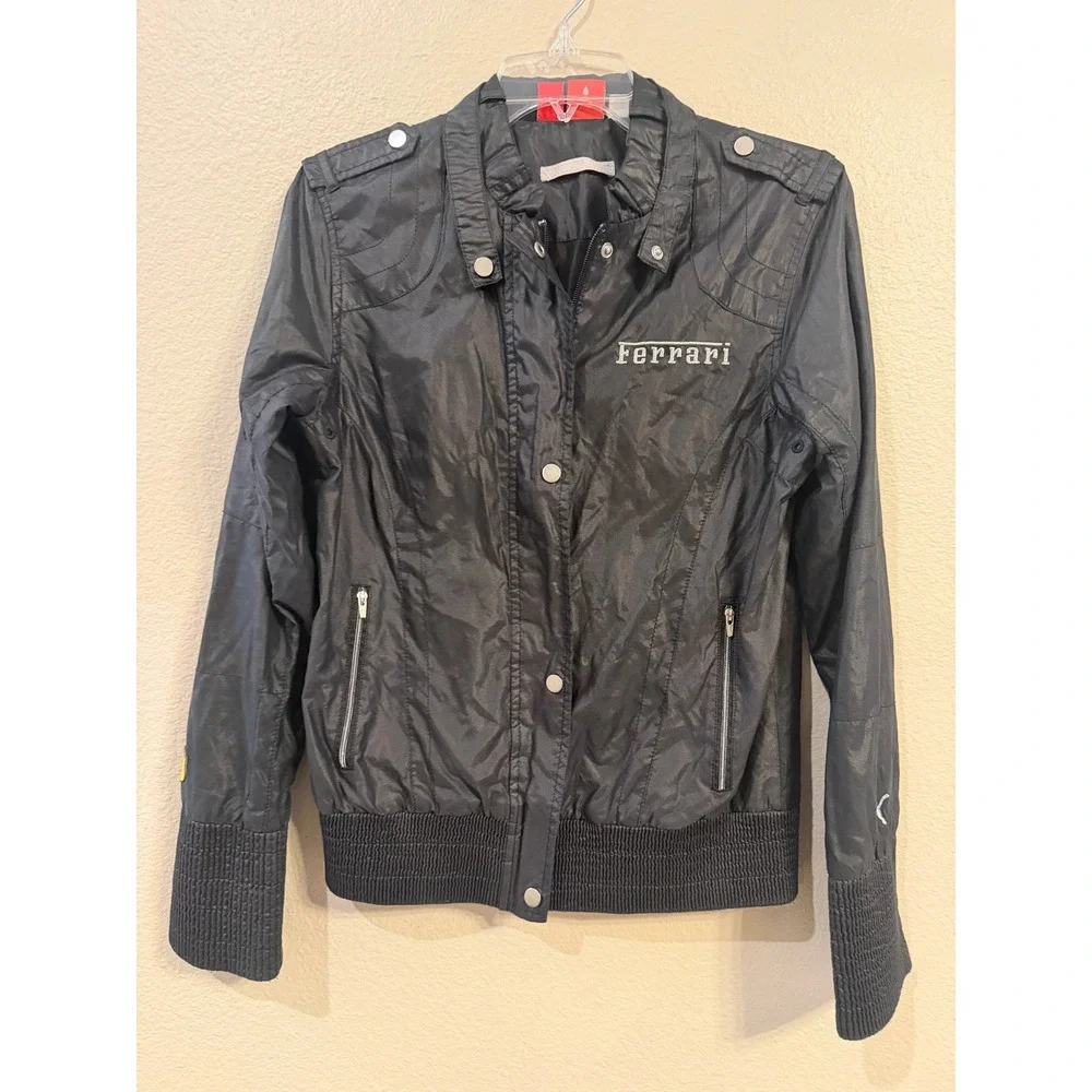 Puma Scuderia Ferrari Mens Black Lightweight Bomber Racing Jacket Size Medium